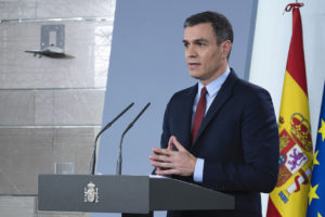 Spanish prime minister at press conference
